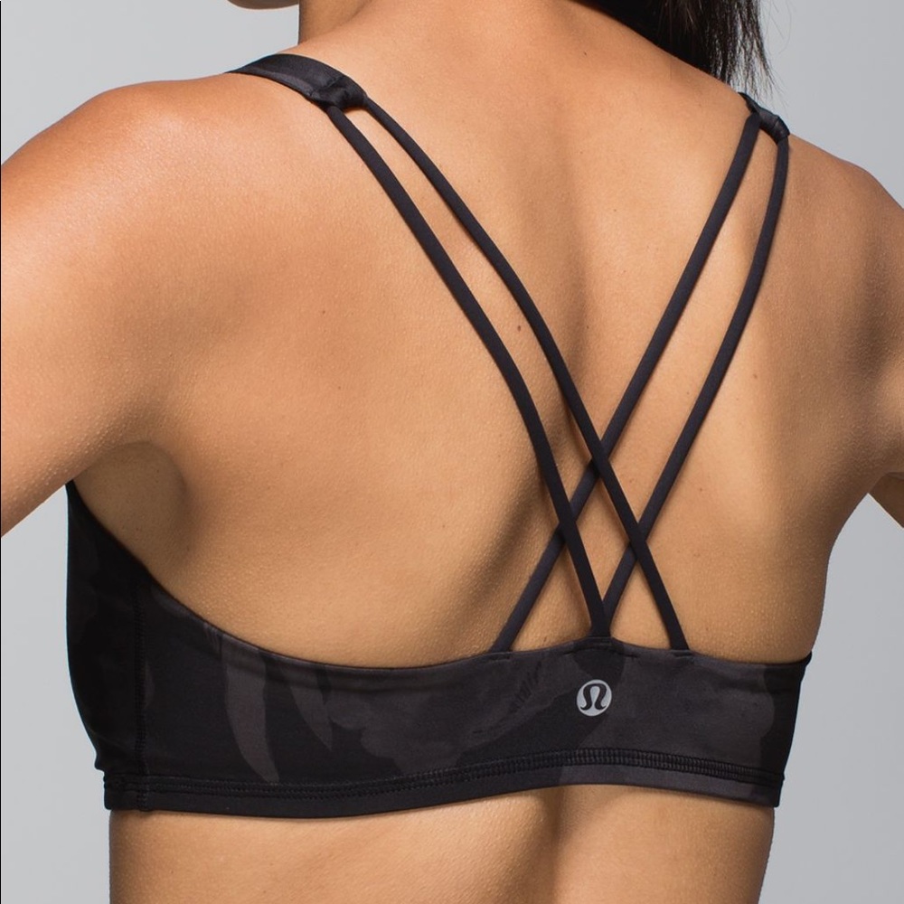 Lululemon Free To Be Bra Inly Floral Soot Black